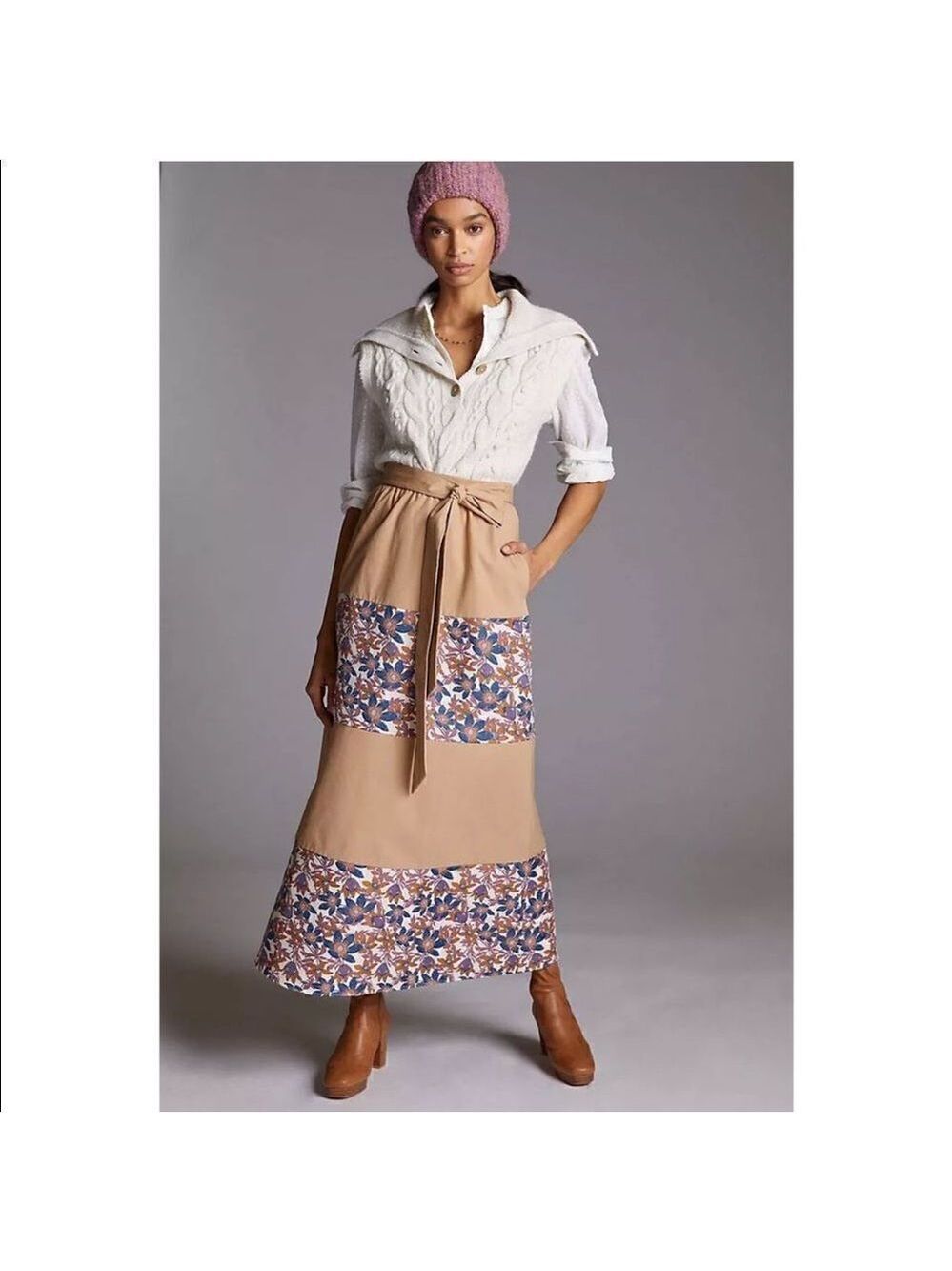 NEW Sachin + Babi Tan and Floral Jacquard Maxi Skirt Size 12 - Picture 14 of 14